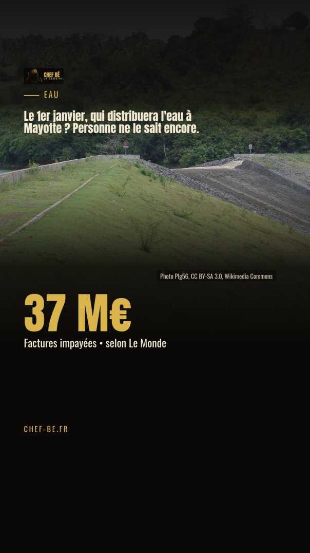 ⁣Qui distribuera l'eau à Mayotte le 1er janvier ?