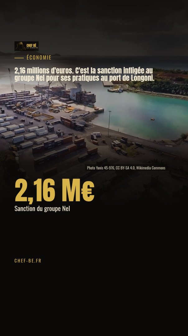 ⁣Port de Longoni, le groupe Nel sanctionné de 2,16 millions d'euros