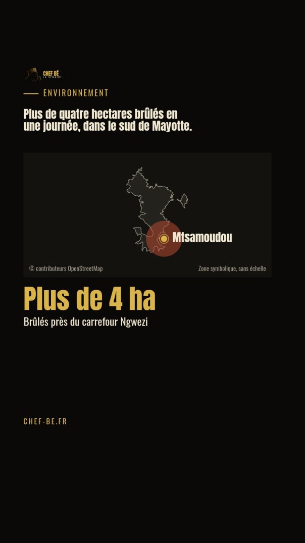 ⁣Plus de quatre hectares brûlés près de Mtsamoudou